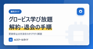 グロービス学び放題の解約【更新停止・退会】方法は？【手順を解説】のアイキャッチ画像